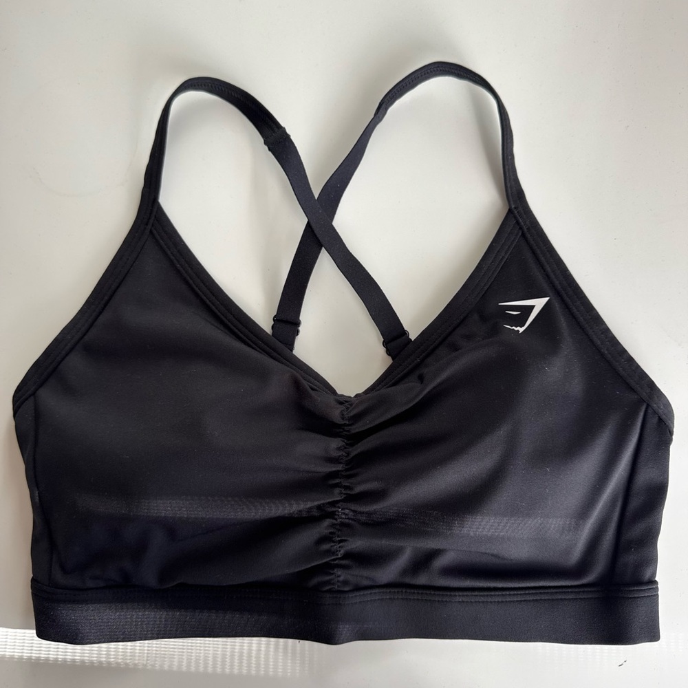 *NEVER WORN* Gymshark Black Ruched Training Sports Bra